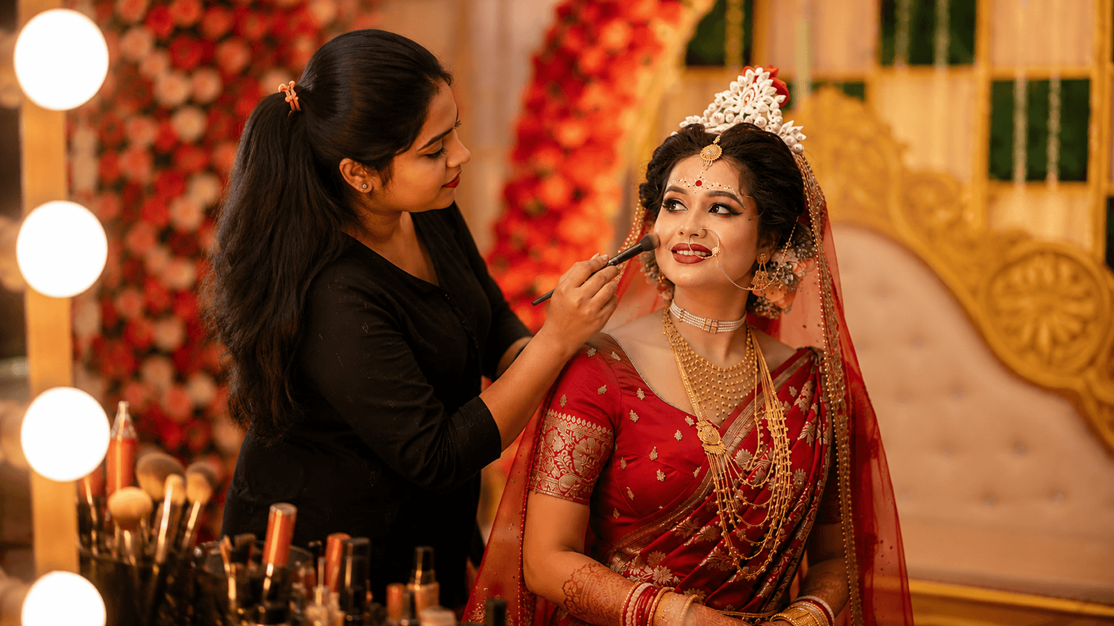 Bridal makeup live model practice